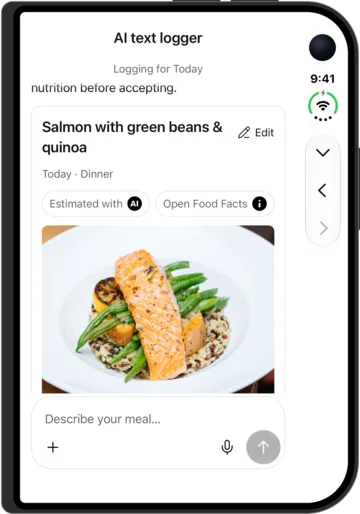Review the estimate in AI Calorie Count on the iPhone Duo
